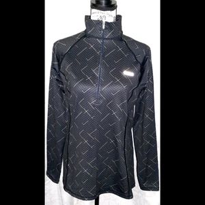 Reebok 1/4 Zip Black Pullover Activewear Jacket